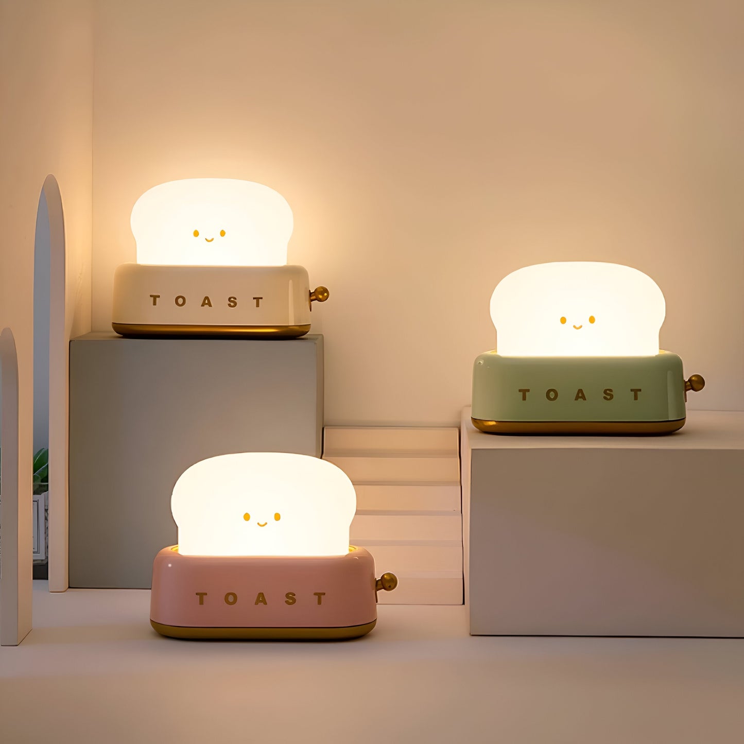 Sandsberg | TinyToast Tischlampe – Tragbare toasterförmige Nachtlicht mit dimmbarer LED & USB-Anschluss