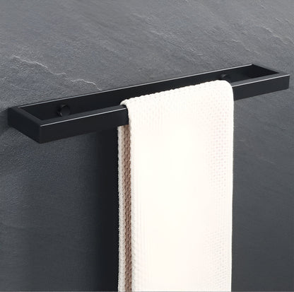 Sandsberg | Uni-Schwarz Edelstahl Handtuchhalter – Matt-Schwarz Wandmontierter Badezimmer- und Küchenhalter