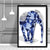 Geometrisches Poly Navy Blau und Grau Elefantenposter