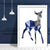 Geometrischer Poly Navy Blau und Grau Junger Hirsch Poster
