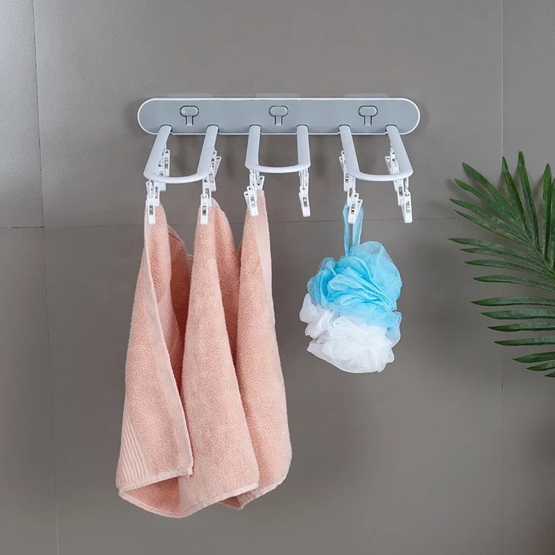 Faltbarer Trockenständer, Multi-Clips Wandmontage Kleiderbügel