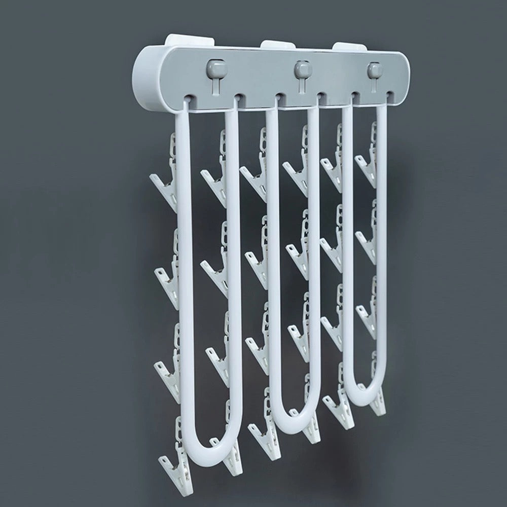 Faltbarer Trockenständer, Multi-Clips Wandmontage Kleiderbügel