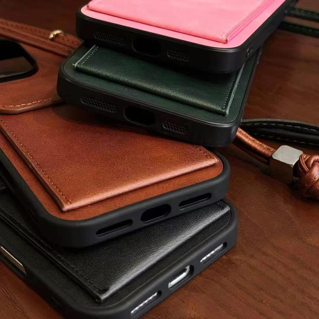 Sandsberg | Leder Wallet Case für iPhone mit Schnurhalter