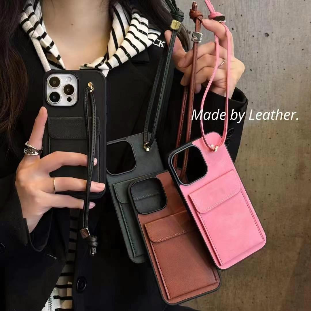 Sandsberg | Leder Wallet Case für iPhone mit Schnurhalter