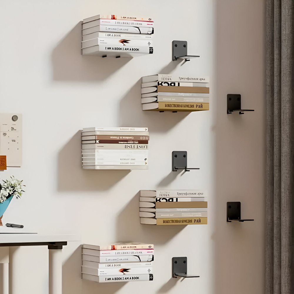 Sandsberg | Unsichtbare schwebende Bücherregale – Wandmontierte Buchorganisatoren & stilvolle platzsparende Wandhalterungen