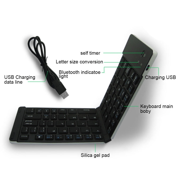 Sandsberg | F66 Klappbare Bluetooth Wireless 66 Tasten Tastatur, Unterstützt Android / Windows / iOS (Roségold)