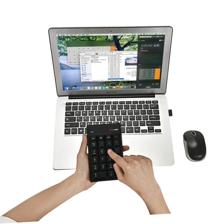 Sandsberg | MC Saite MC-61CB 2.4GHz Wireless Maus + 22-Tasten Zahlenblock Tastatur mit USB-Empfänger Set für Computer PC Laptop (Schwarz)
