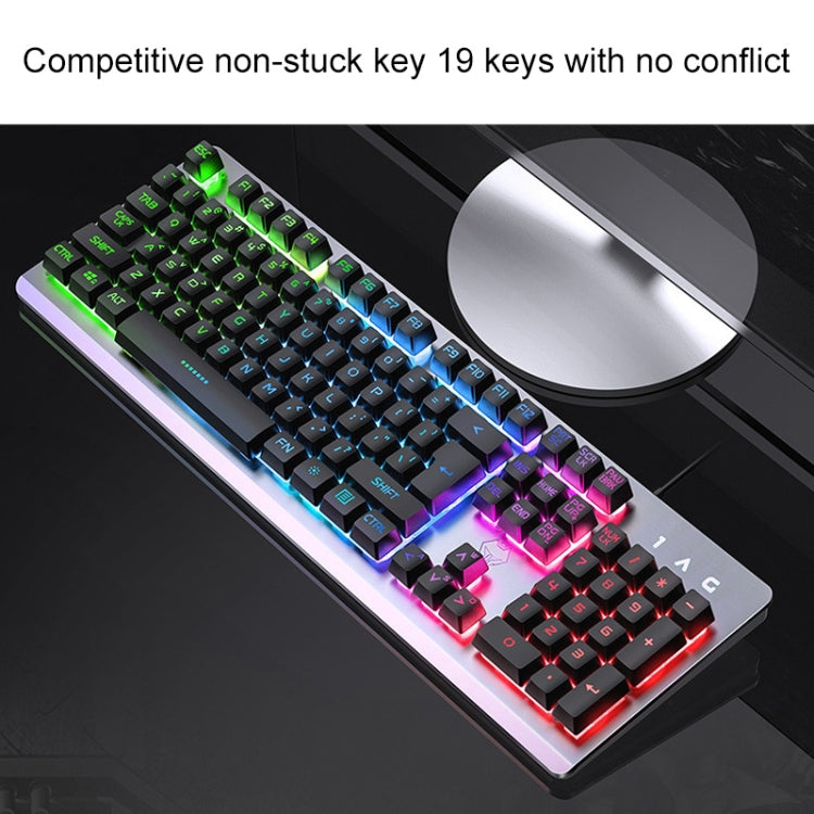 Sandsberg | YINDIAO K002 USB Wired Mechanical Feel Sound Control RGB Backlight Keyboard + Optical Silent Mouse + Headset Set (Schwarz)