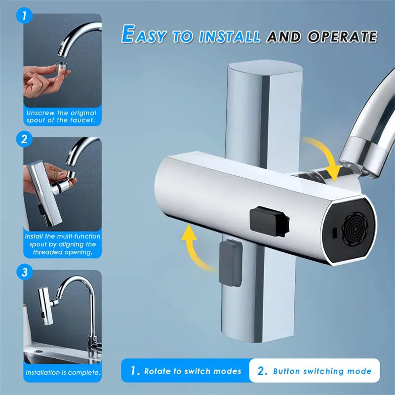Sandsberg Wasserhahn Wasserfallauslauf Spritzschutz Universal drehbarer Sprudler Multifunktionale Wasserfontäne Erweiterung Sandsberg Gadgets