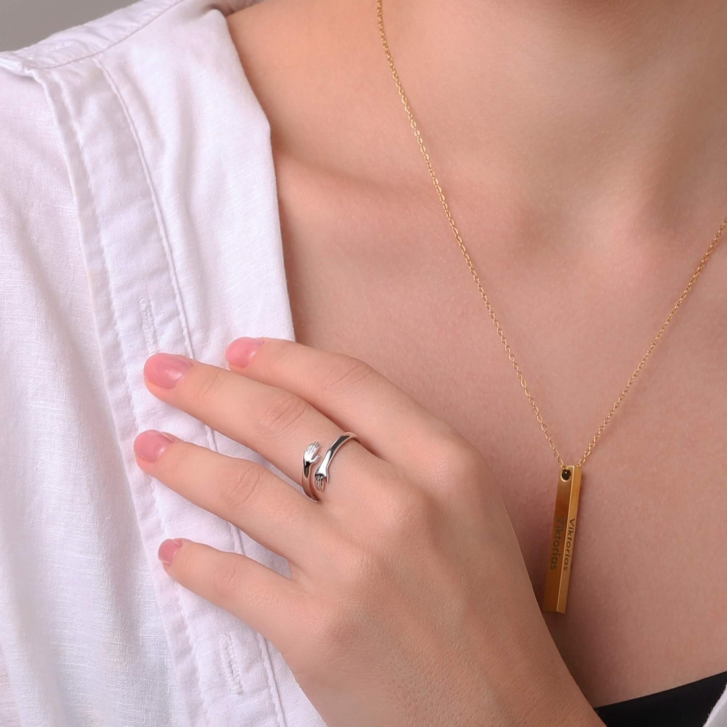 Sandsberg | Jewelance Hugring: Verstellbarer Klemmstil Liebesring