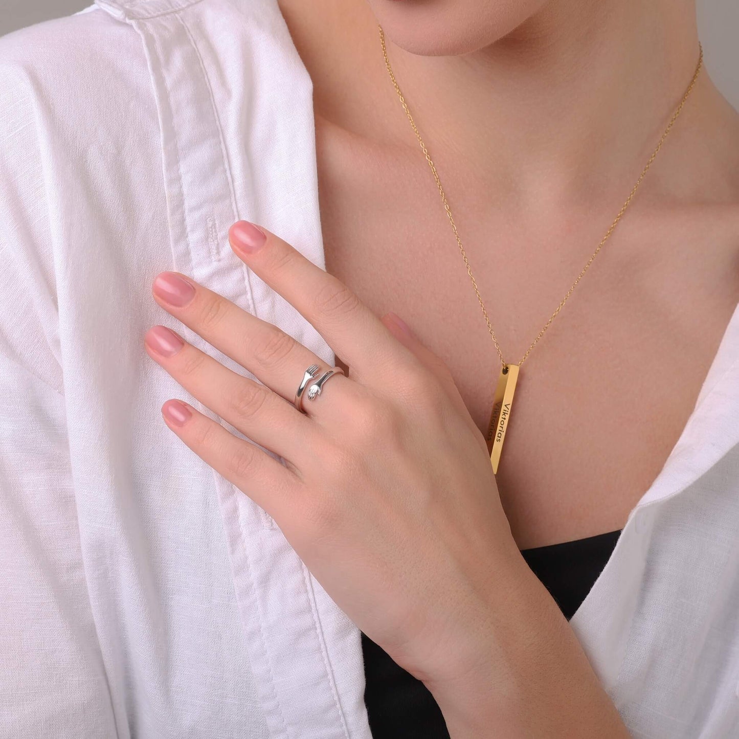 Sandsberg | Jewelance Hugring: Verstellbarer Klemmstil Liebesring
