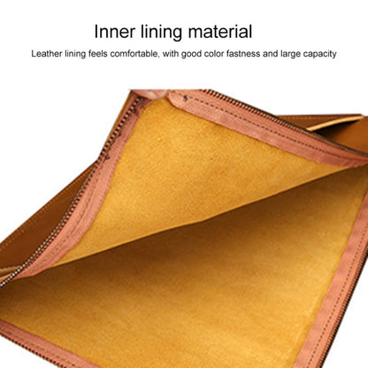 Universelle Echtleder Business Reißverschluss Laptop Tablet Tasche für 12 Zoll und kleiner (Gelb)