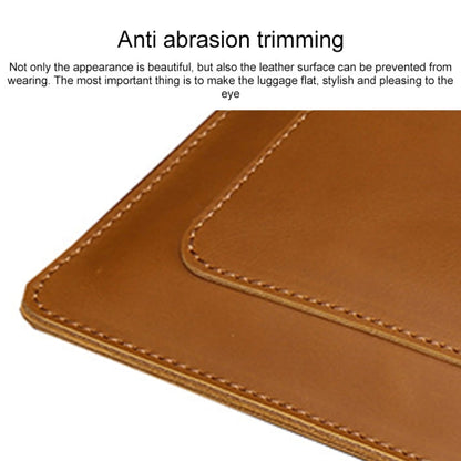 Universelle Echtleder Business Reißverschluss Laptop Tablet Tasche für 12 Zoll und kleiner (Gelb)