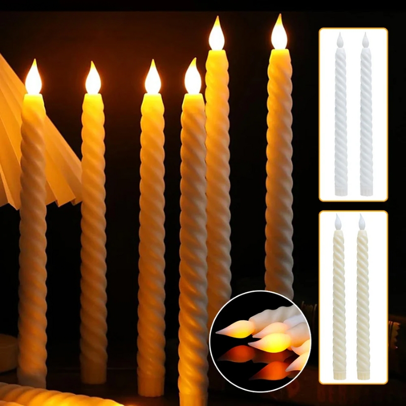Sandsberg-Teelicht - Lange LED-Bougies mit Sandsberg-Docht für Weihnachten
