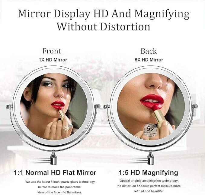 Sandsberg | LED-Vergrößerungsspiegel mit einstellbarer Beleuchtung und wiederaufladbarem Akku