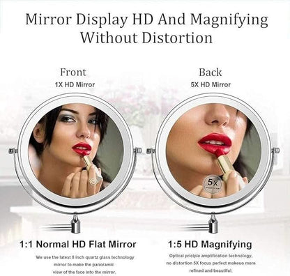 Sandsberg | LED-Vergrößerungsspiegel mit einstellbarer Beleuchtung und wiederaufladbarem Akku