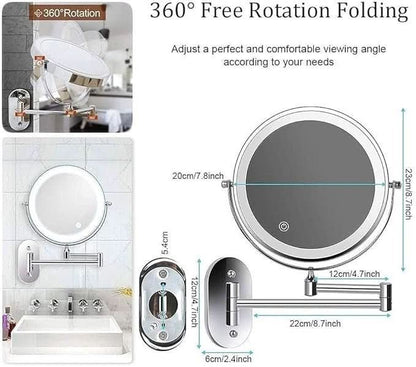 Sandsberg | LED-Vergrößerungsspiegel mit einstellbarer Beleuchtung und wiederaufladbarem Akku