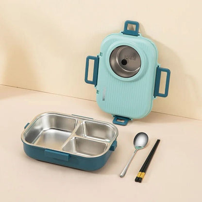 Sandsberg | Edelstahl-Lunchbox mit auslaufsicherem Deckel und 3-Fächer-Trennsystem