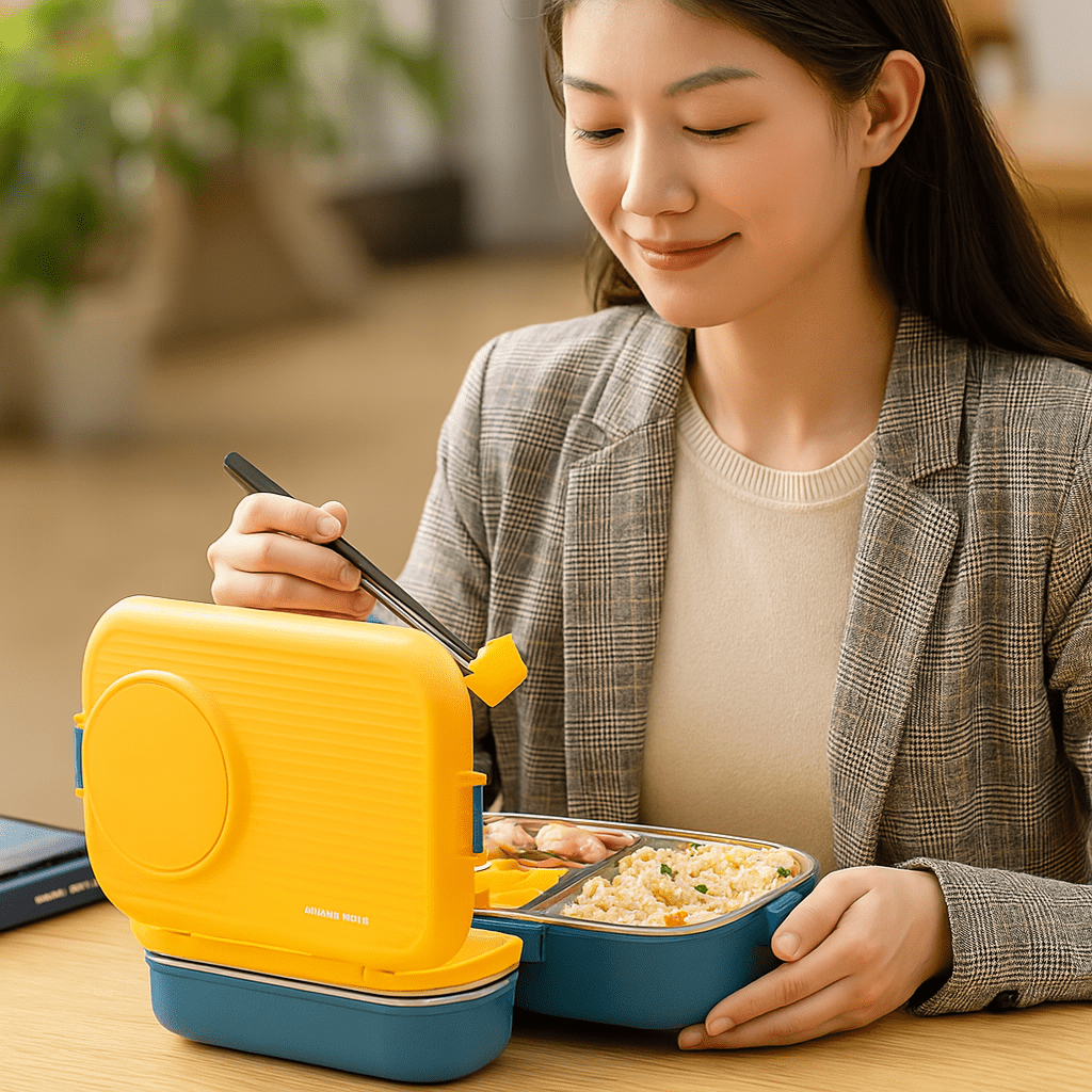 Sandsberg | Edelstahl-Lunchbox mit auslaufsicherem Deckel und 3-Fächer-Trennsystem