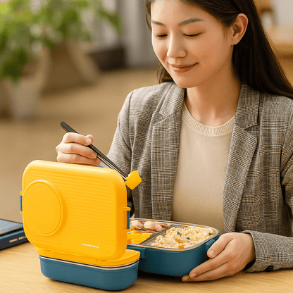 Sandsberg | Edelstahl-Lunchbox mit auslaufsicherem Deckel und 3-Fächer-Trennsystem