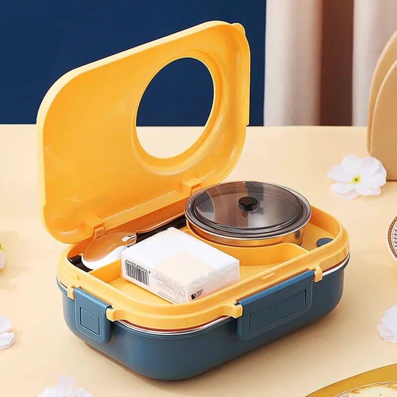 Sandsberg | Edelstahl-Lunchbox mit auslaufsicherem Deckel und 3-Fächer-Trennsystem