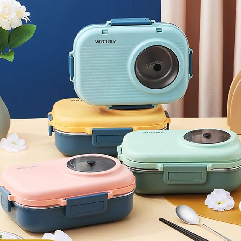 Sandsberg | Edelstahl-Lunchbox mit auslaufsicherem Deckel und 3-Fächer-Trennsystem