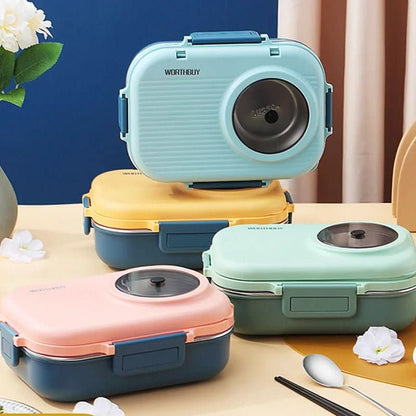 Sandsberg | Edelstahl-Lunchbox mit auslaufsicherem Deckel und 3-Fächer-Trennsystem