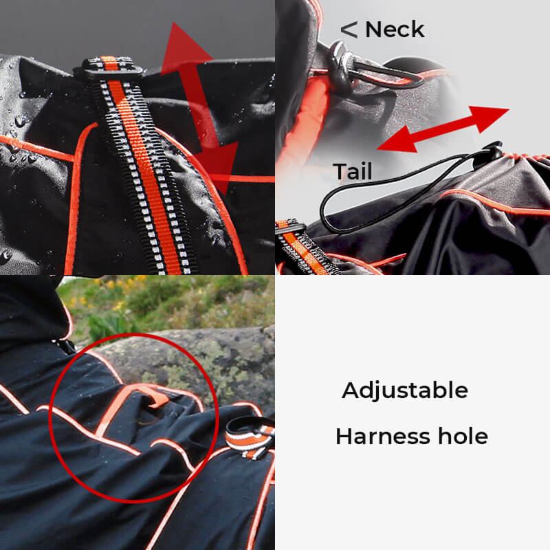 Sandsberg | Hund Outdoor Jacke Wasserdicht Verstellbarer Hunderegenmantel