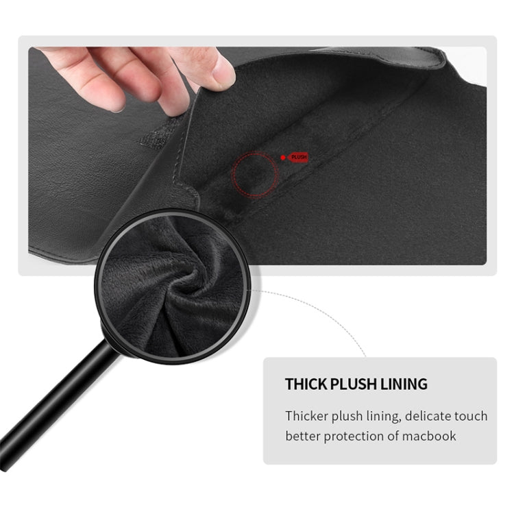 4 in 1 Universal wasserdichtes PU-Leder Laptop Liner Tasche mit Griff & Ständer & Stiftehalter + 2 Winder + Maus Tasche + Ladegerät Tasche Set für 13 / 14 Zoll Laptops (Schwarz)