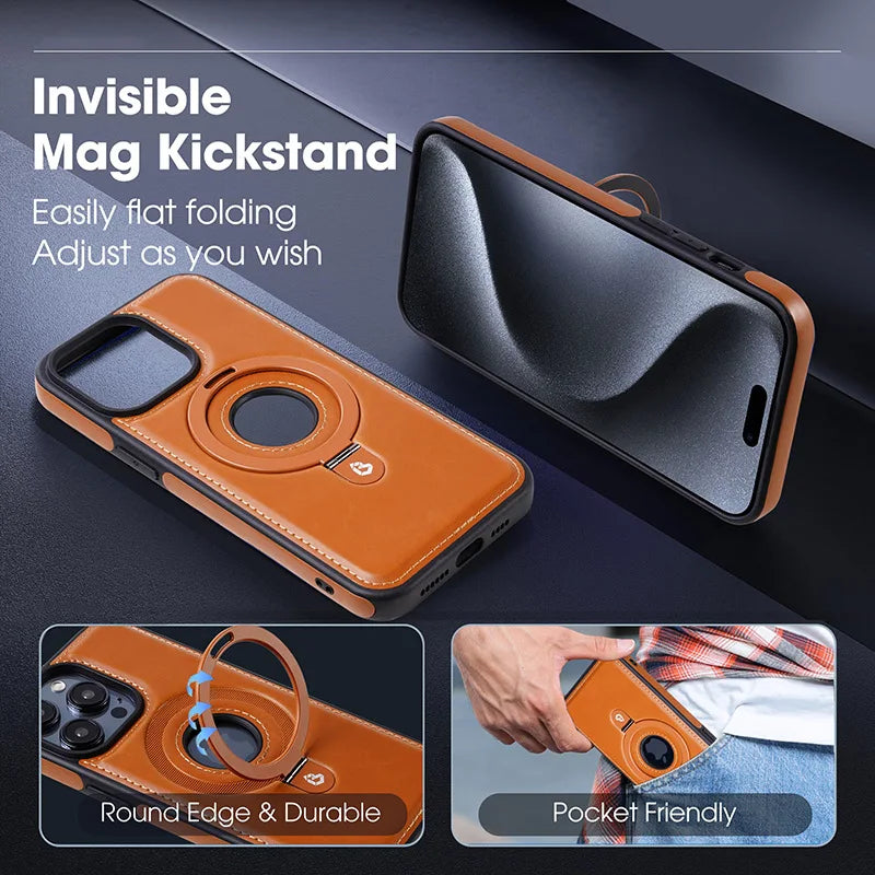 Holder Stand Lederhülle für iPhone