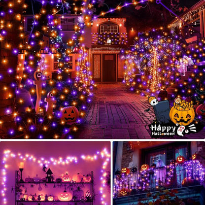 Sandsberg | Halloween LED Lichterkette – Lila und Orange Feenlichter für Außenbereich, Garten, Straße, Zuhause, Weihnachten und Partydekoration