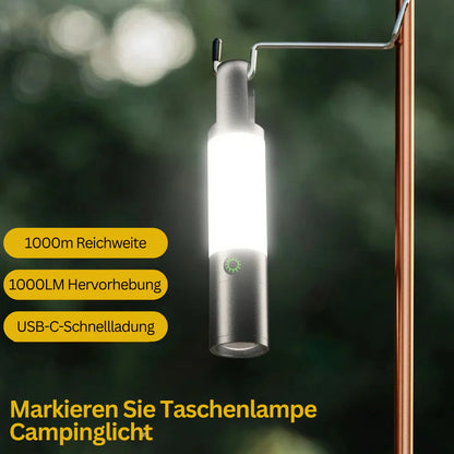 Sandsberg | LED-Taschenlampe mit Mehrfarbfiltern – Wiederaufladbare USB-C Lampe mit Camping- & Notlicht-Funktion