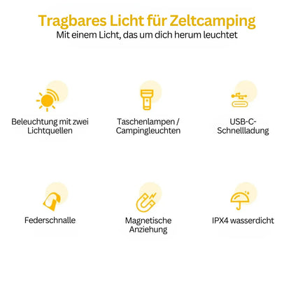 Sandsberg | LED-Taschenlampe mit Mehrfarbfiltern – Wiederaufladbare USB-C Lampe mit Camping- & Notlicht-Funktion