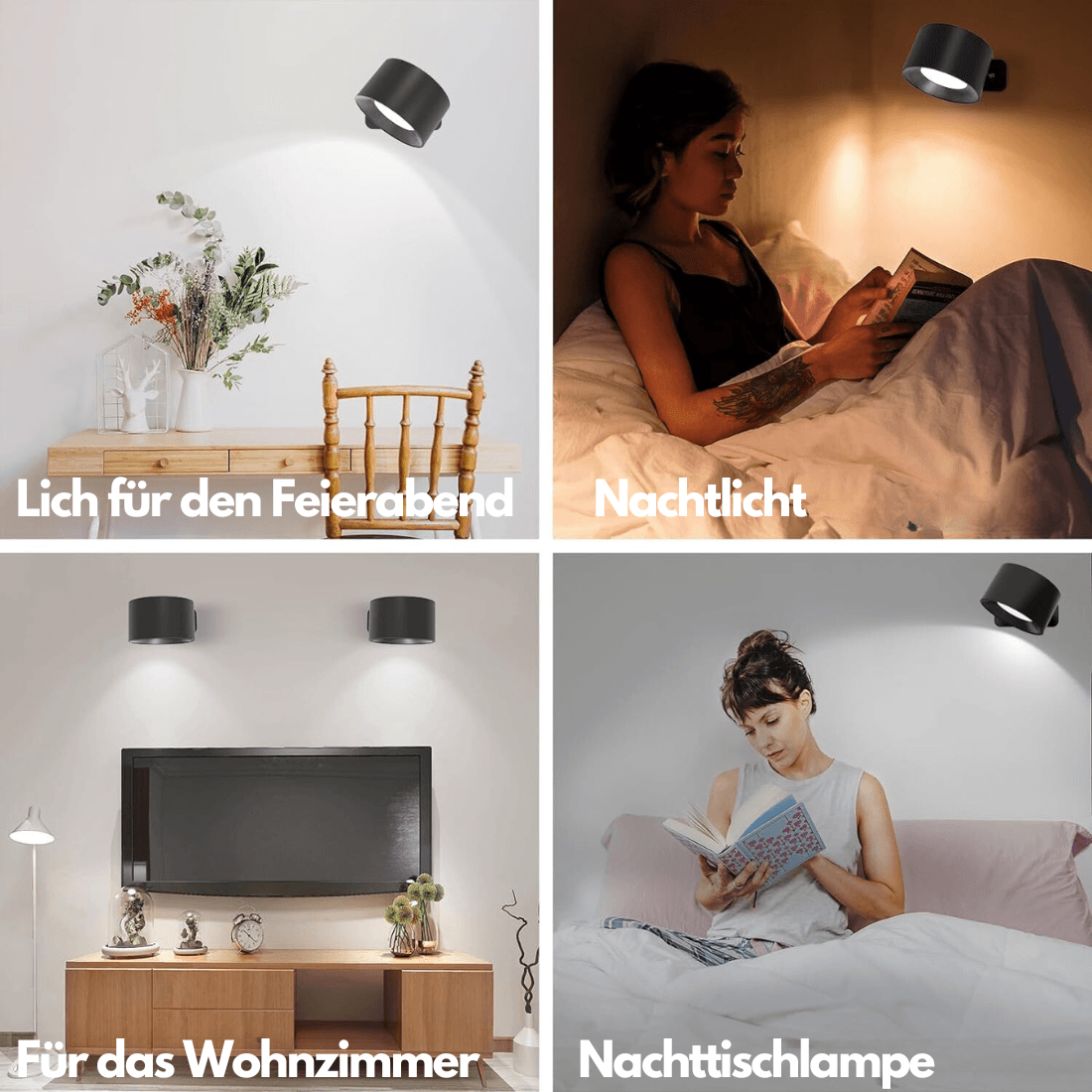 360 kabellose wiederaufladbare Wandleuchte