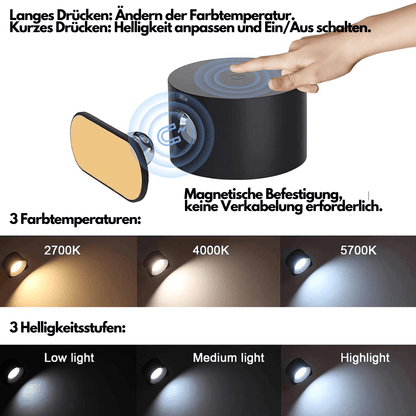 360 kabellose wiederaufladbare Wandleuchte