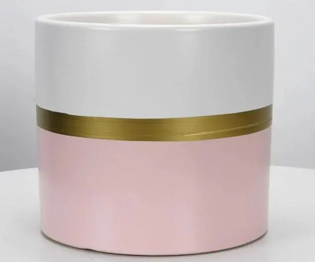 Moderner Blumentopf mit goldenem Rand – Elegante Keramikpflanzen für Innen- und Außenpflanzen