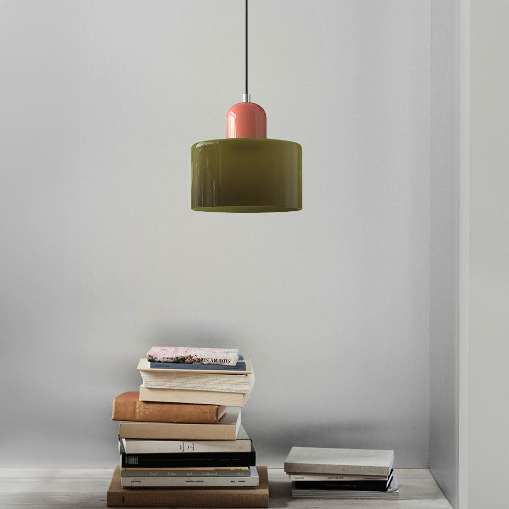 Kleine Glas-Pendelleuchte - LED, Glas/Metall, Max 12W, Druckknopfschalter, E27, CE/UL zertifiziert, moderne Eleganz