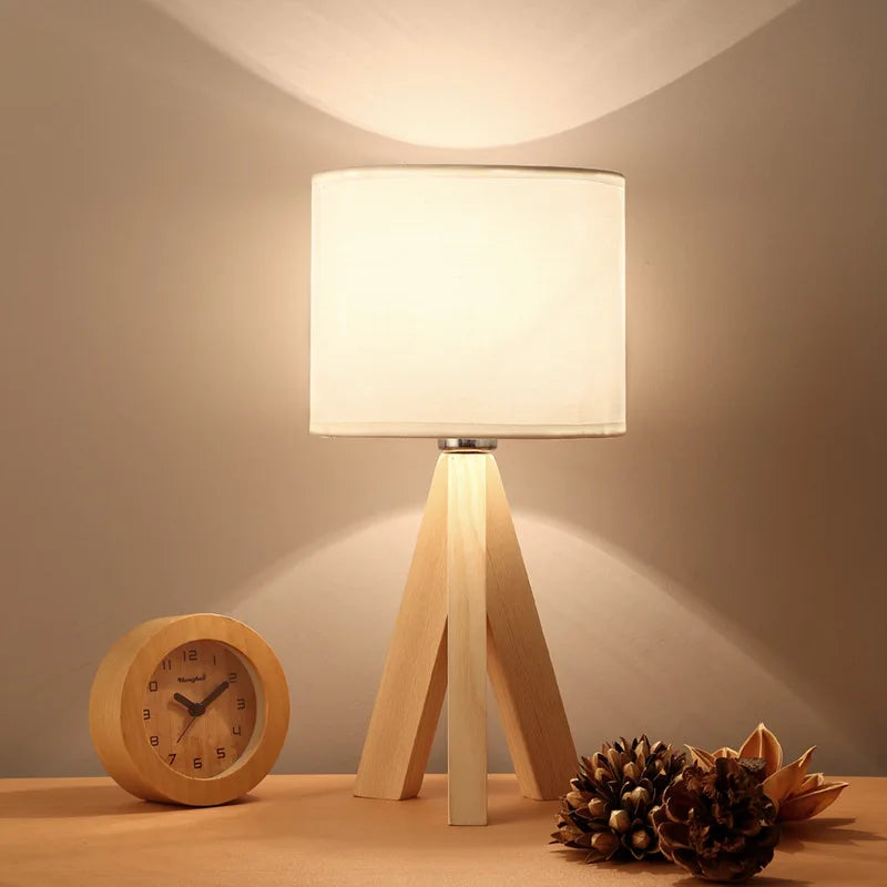 Moderne Holz Tischlampe - Designer Nachttischlampe Skandinavisch