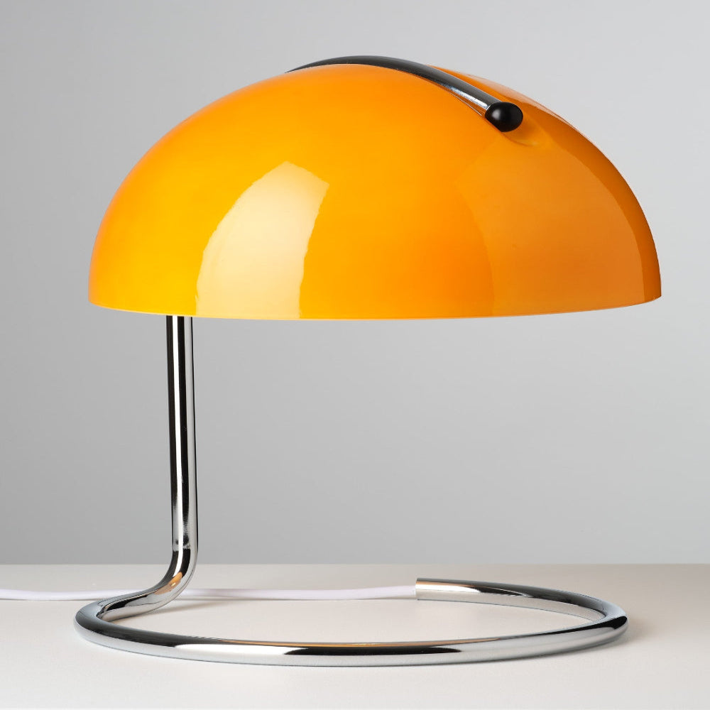 Sandsberg | Mid-Century Modern Schreibtischlampe – Retro Orange Kuppeldesign mit USB-Strom