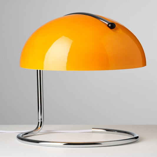 Sandsberg | Mid-Century Modern Schreibtischlampe – Retro Orange Kuppeldesign mit USB-Strom