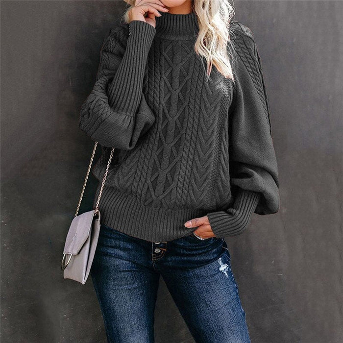 Venetti Basics - Gehäkelter Damenpullover mit hohem Kragen