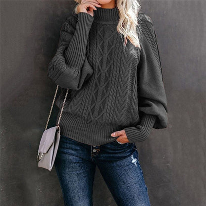 Venetti Basics - Gehäkelter Damenpullover mit hohem Kragen