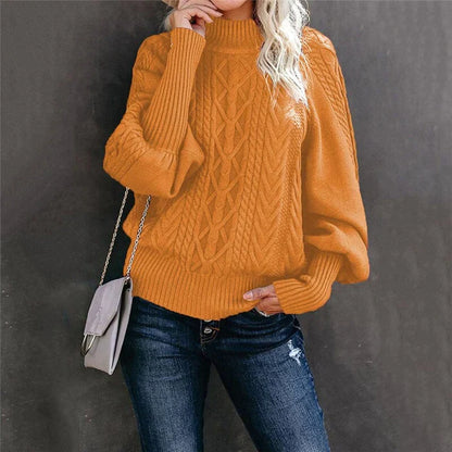 Venetti Basics - Gehäkelter Damenpullover mit hohem Kragen
