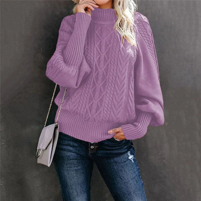 Venetti Basics - Gehäkelter Damenpullover mit hohem Kragen