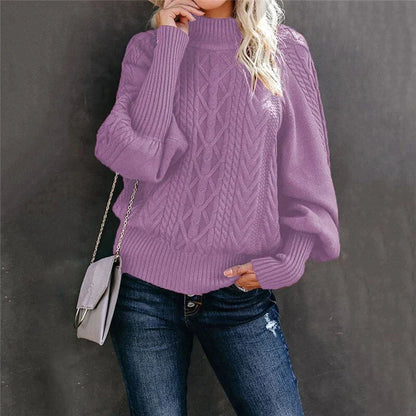 Venetti Basics - Gehäkelter Damenpullover mit hohem Kragen