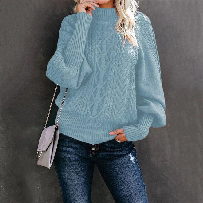 Venetti Basics - Gehäkelter Damenpullover mit hohem Kragen
