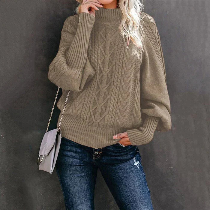Venetti Basics - Gehäkelter Damenpullover mit hohem Kragen