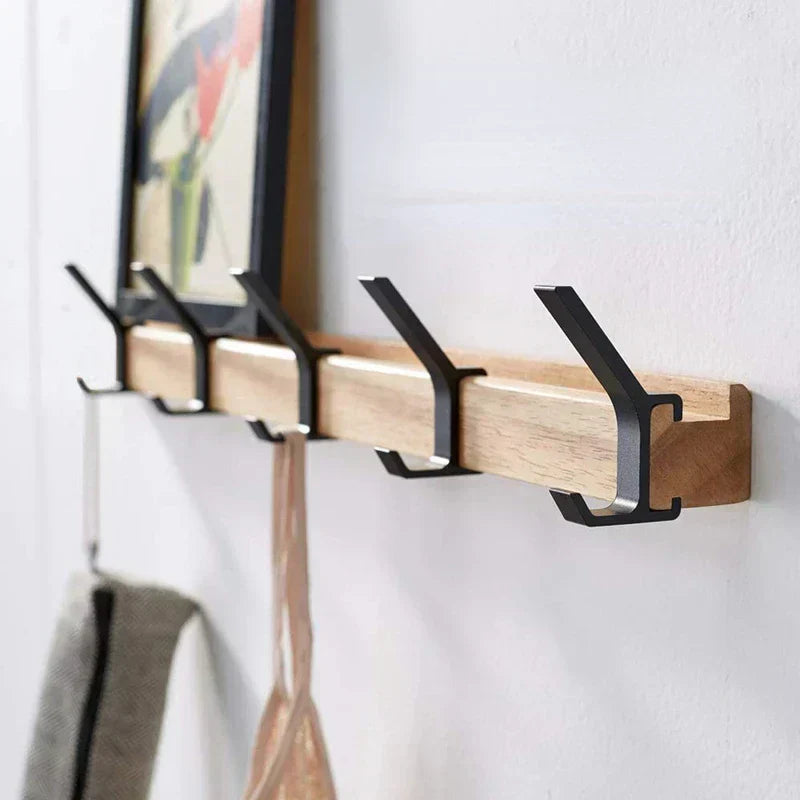 Sandsberg | Wandgarderobe mit abnehmbaren Haken – Skandinavisches Design aus Holz und Metall