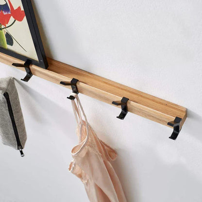 Wandgarderobe mit beweglichen Haken – Skandinavisches Design aus Holz Metall