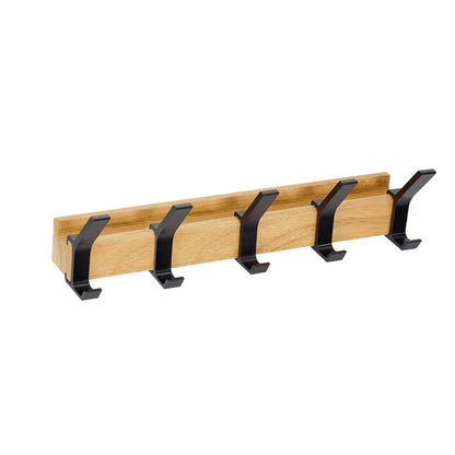 Wandgarderobe mit beweglichen Haken – Skandinavisches Design aus Holz Metall